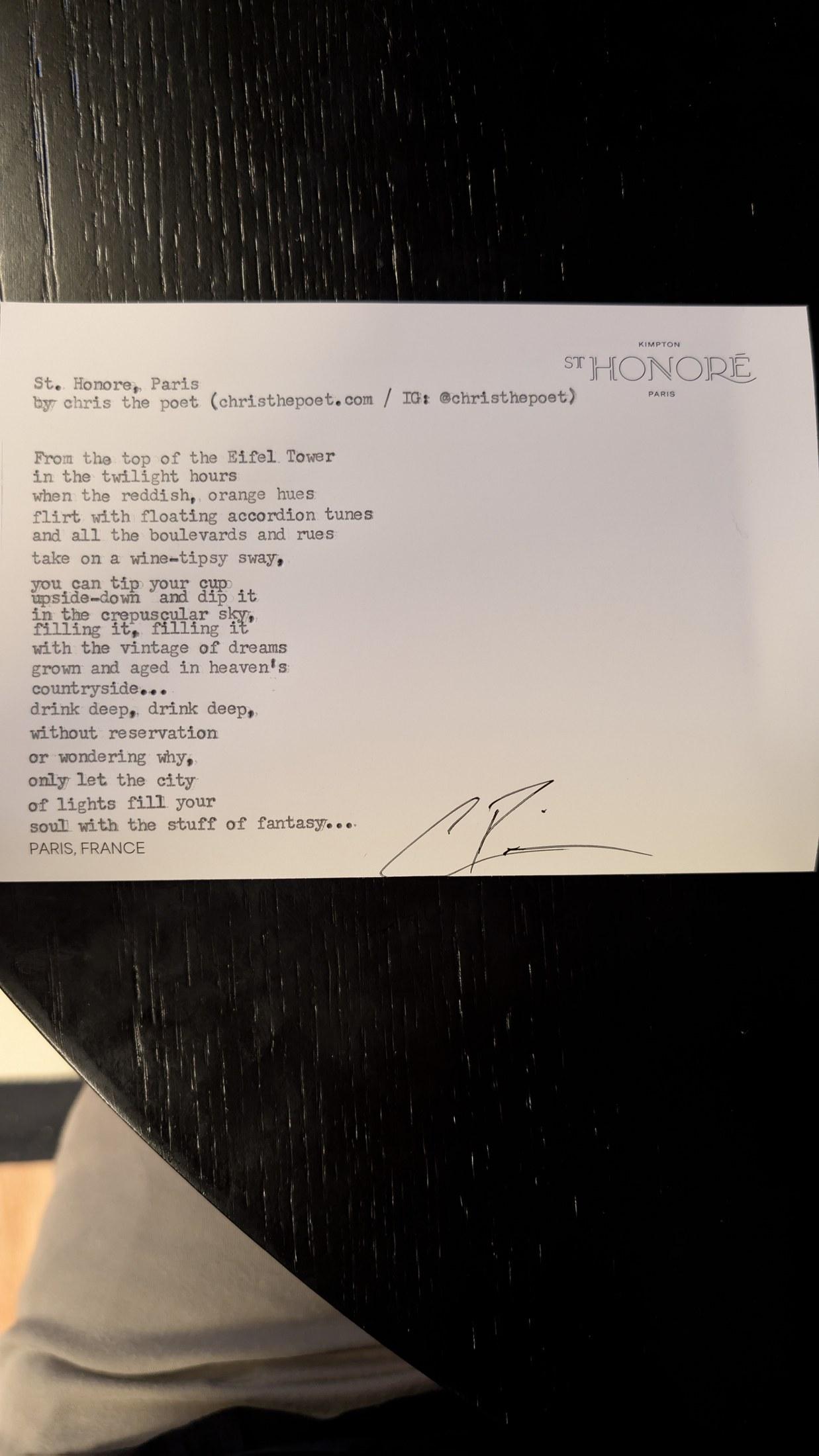 Additional archive image for St. Honore, Paris by Chris the Poet
