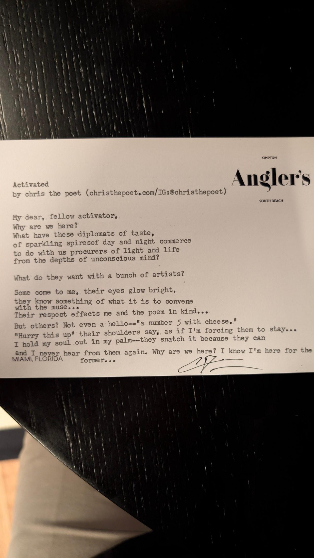 Original typewritten poem Attitude! by Chris the Poet