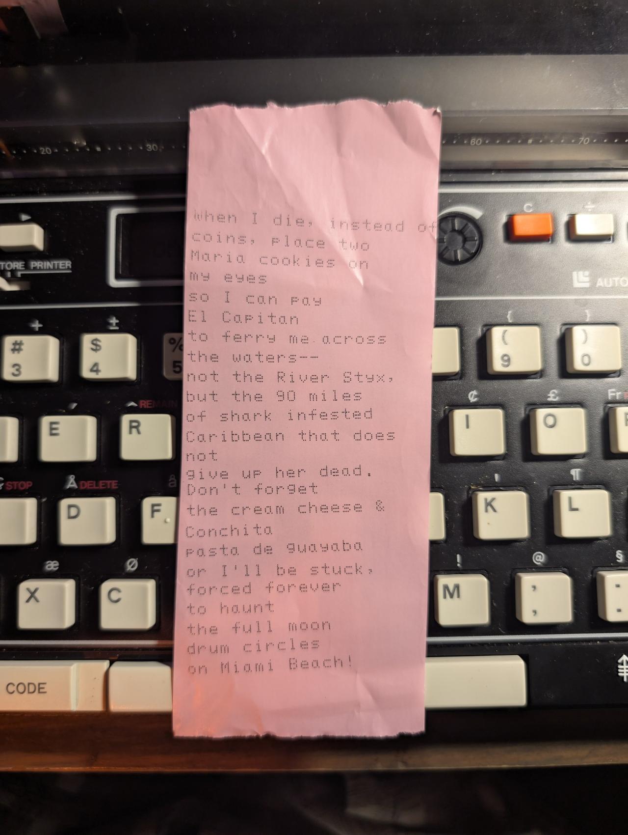 Original typewritten poem Feel the secret by Chris the Poet