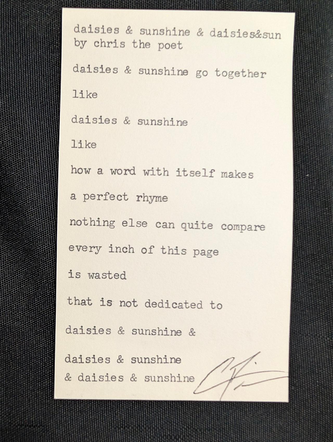 Additional archive image for daisies & sunshine & daisies&sun by Chris the Poet