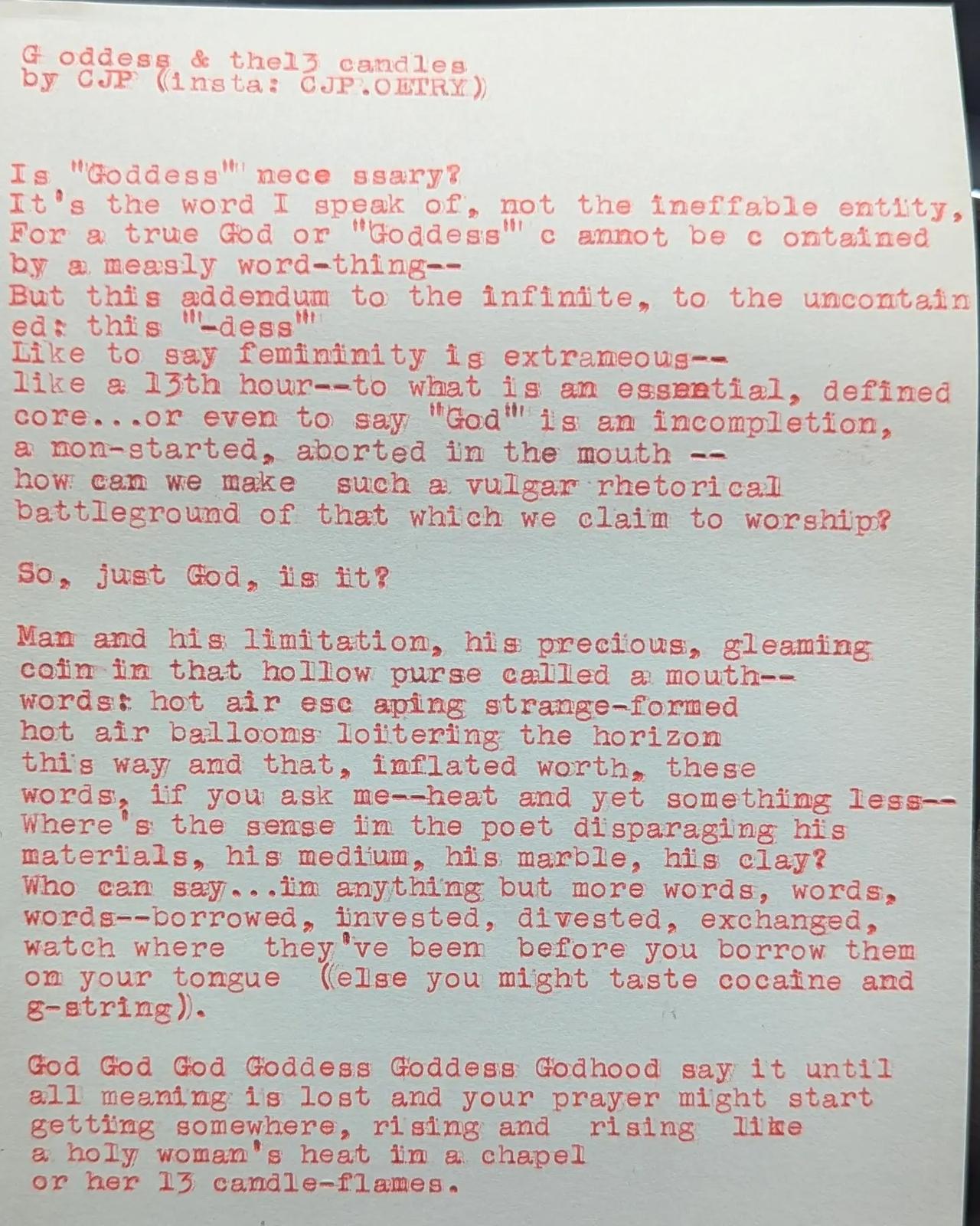 Additional archive image for Goddess & the 13 Candles by Chris the Poet