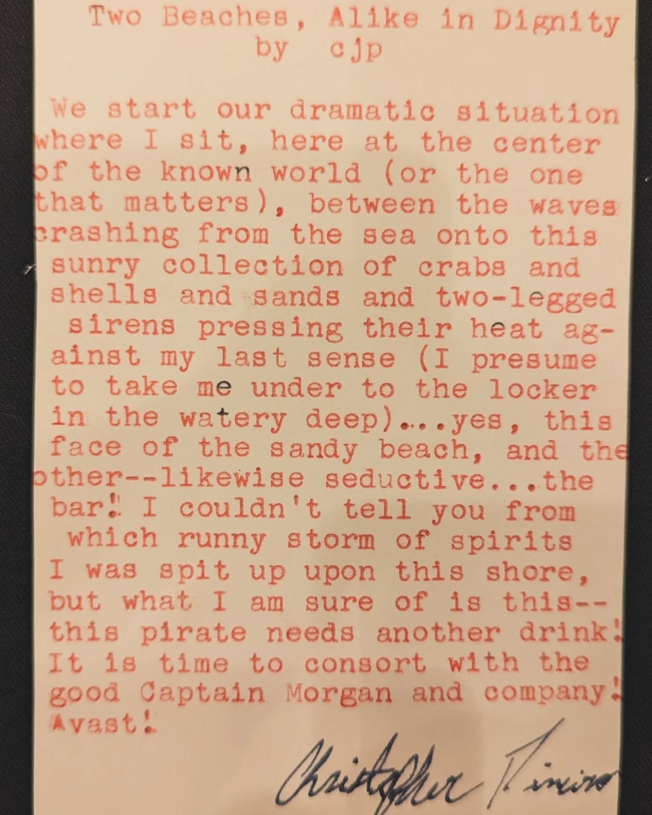 Additional archive image for Two Beaches, Alike in Dignity by Chris the Poet