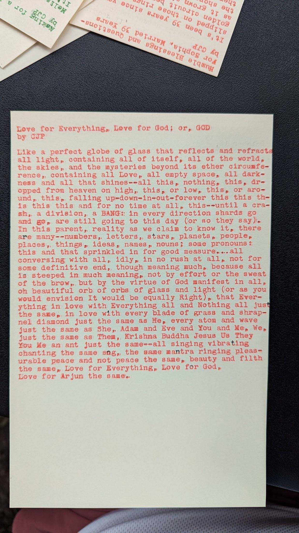 Additional archive image for Love for Everything, Love for God; or, GOD by Chris the Poet