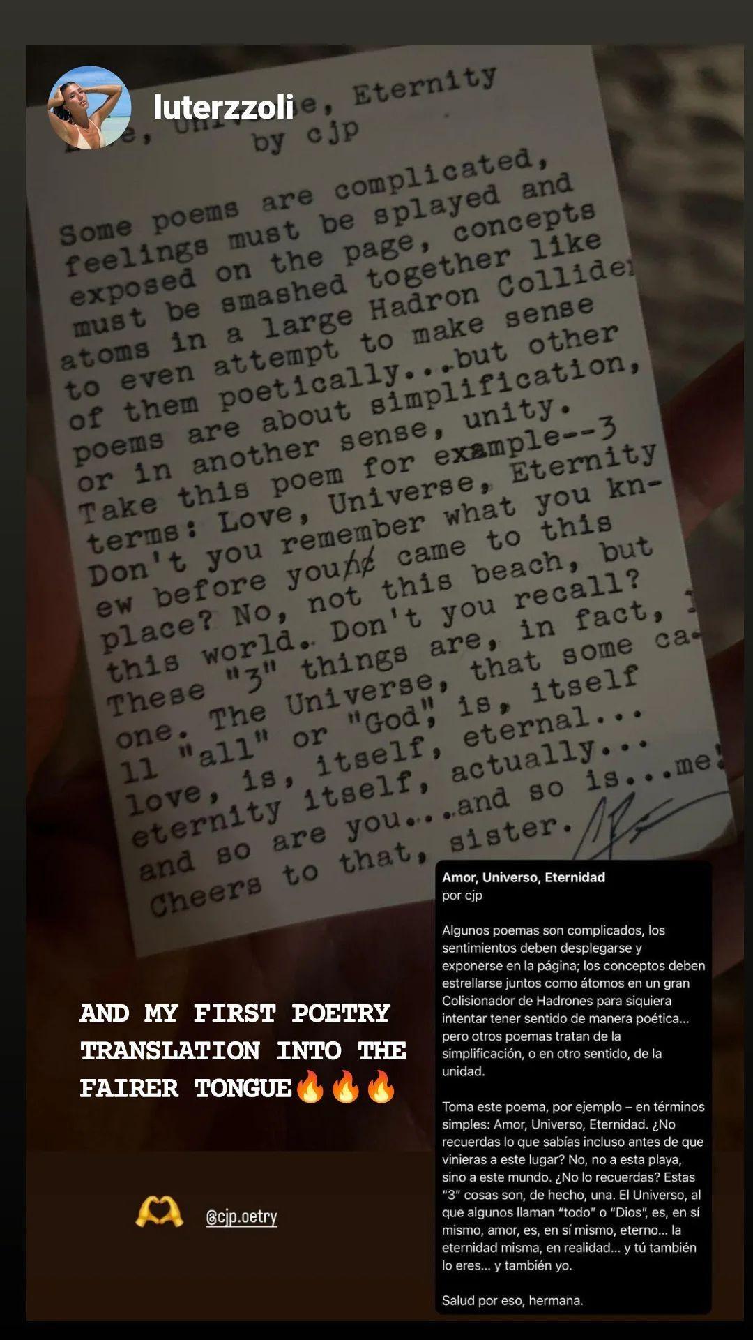Original typewritten poem Air, Lustre, Eternity by Chris the Poet
