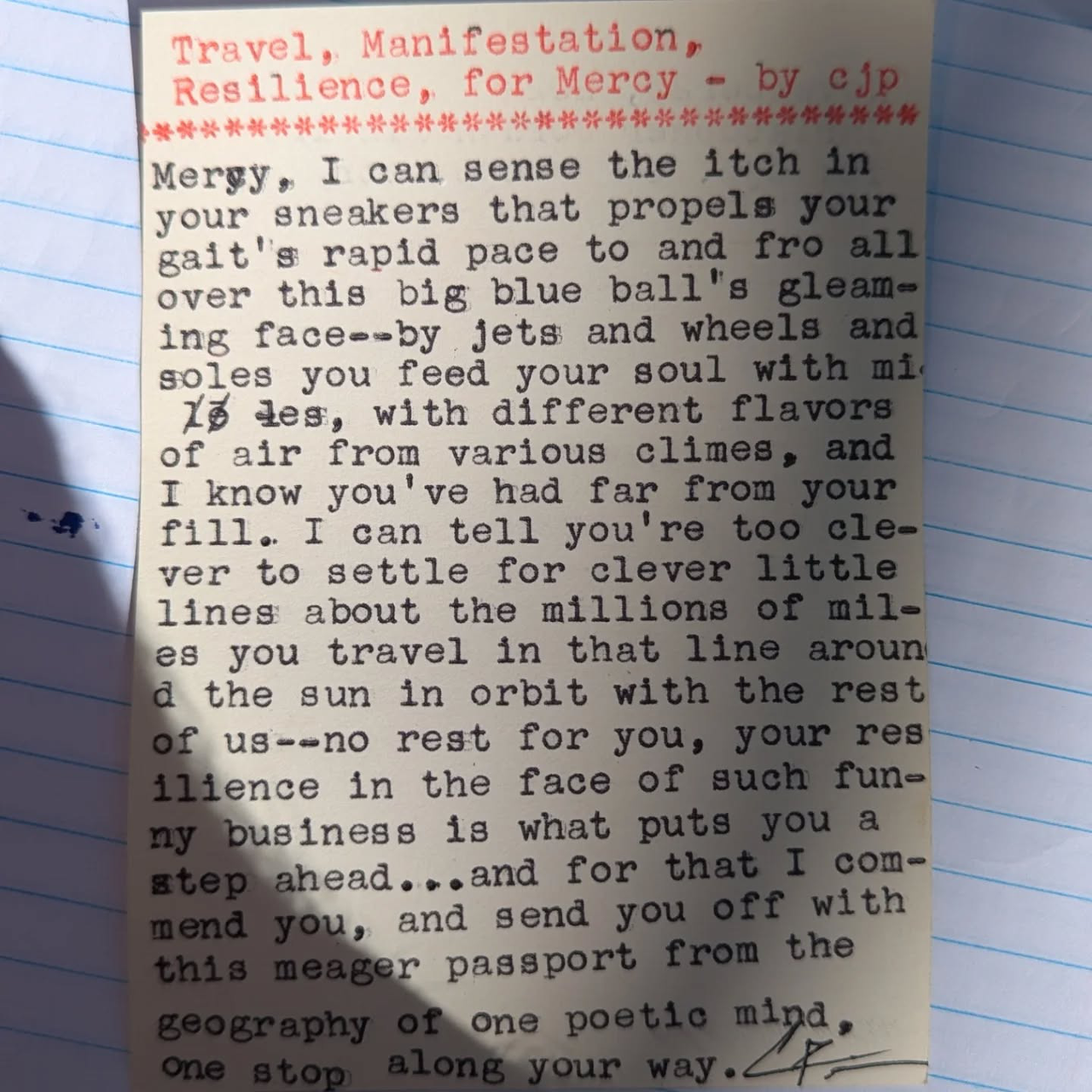 Additional archive image for Travel, Manifestation, Resilience, For Mercy by Chris the Poet