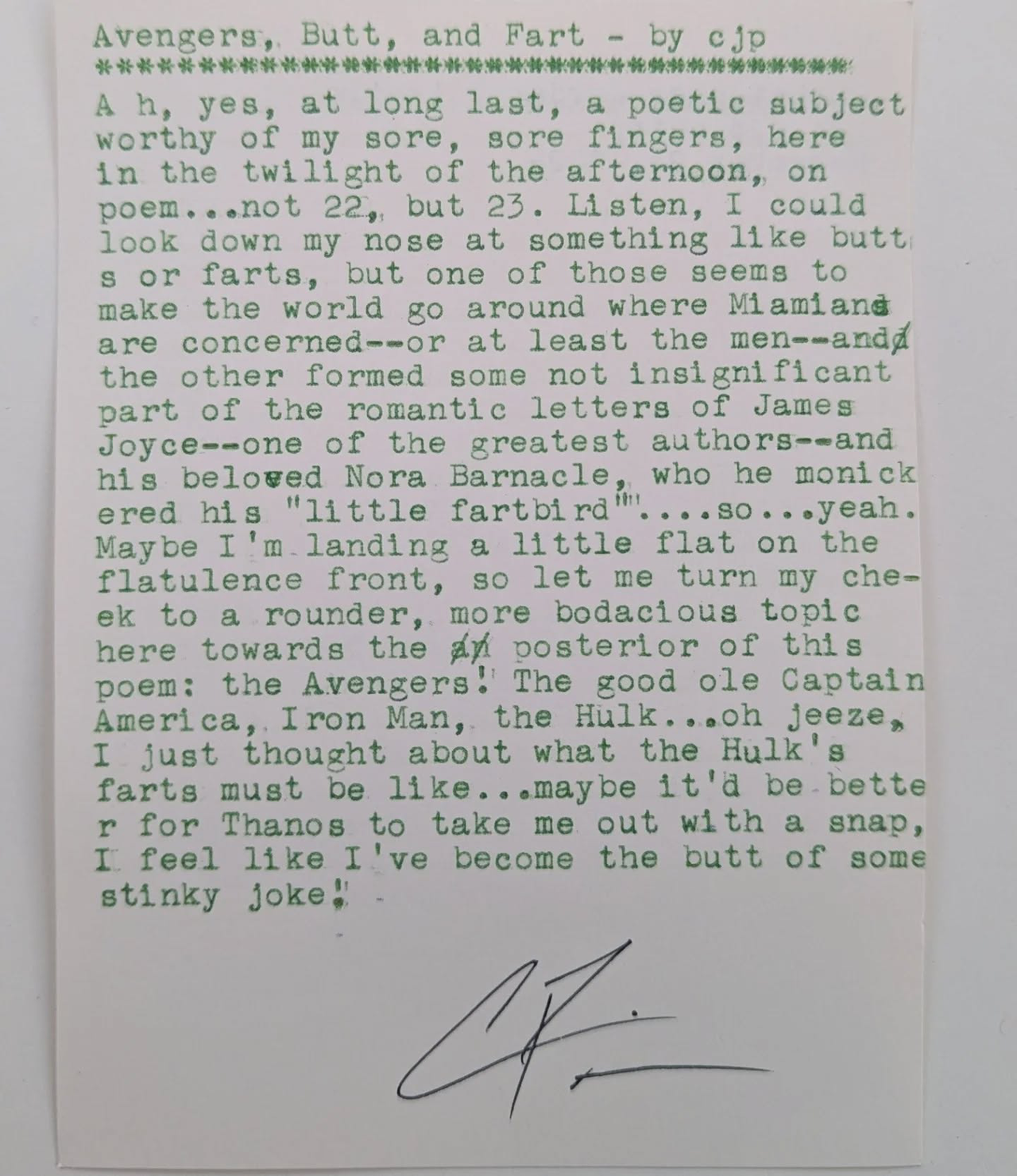 Additional archive image for Avengers, Butt, and Fart by Chris the Poet