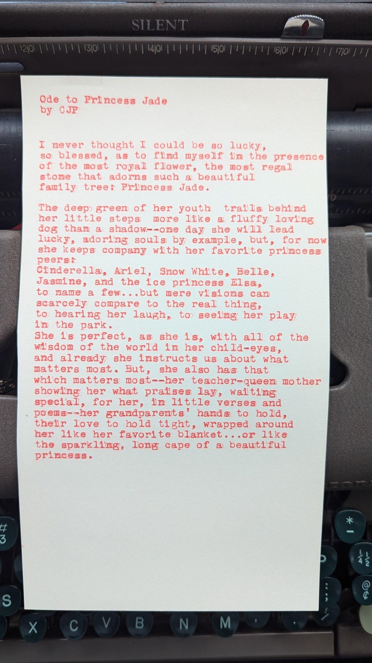 Additional archive image for Ode to Princess Jade by Chris the Poet