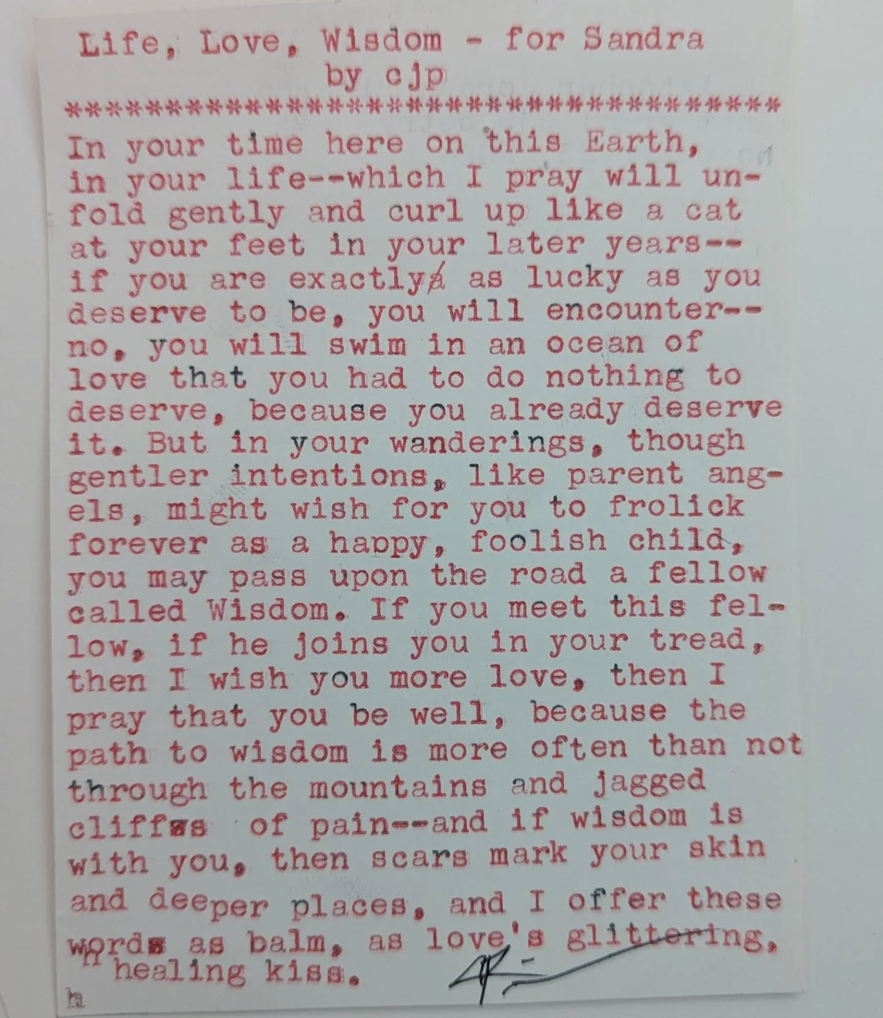 Additional archive image for Life, Love, Wisdom - for Sandra by Chris the Poet