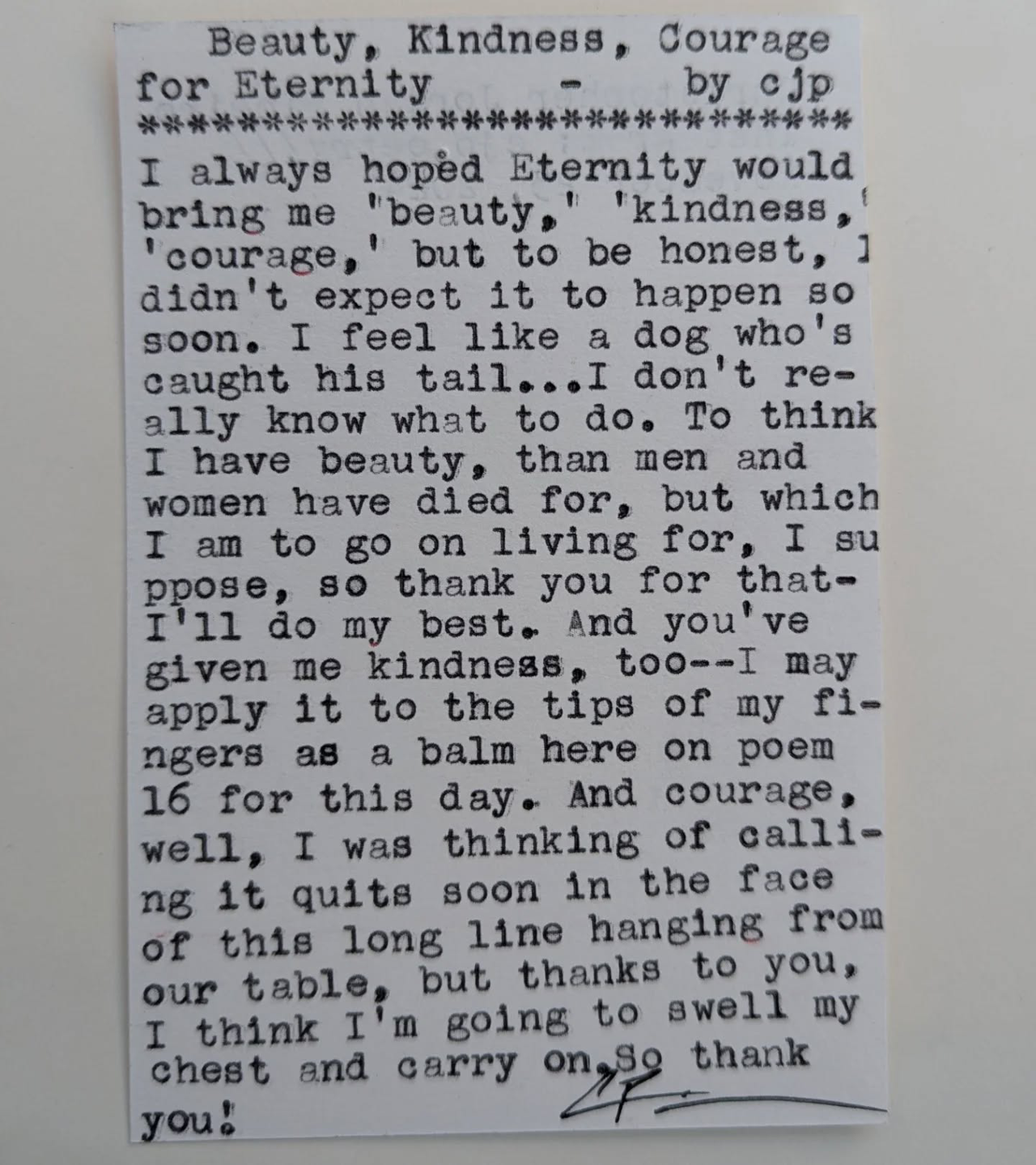 Additional archive image for Beauty, Kindness, Courage for Eternity by Chris the Poet