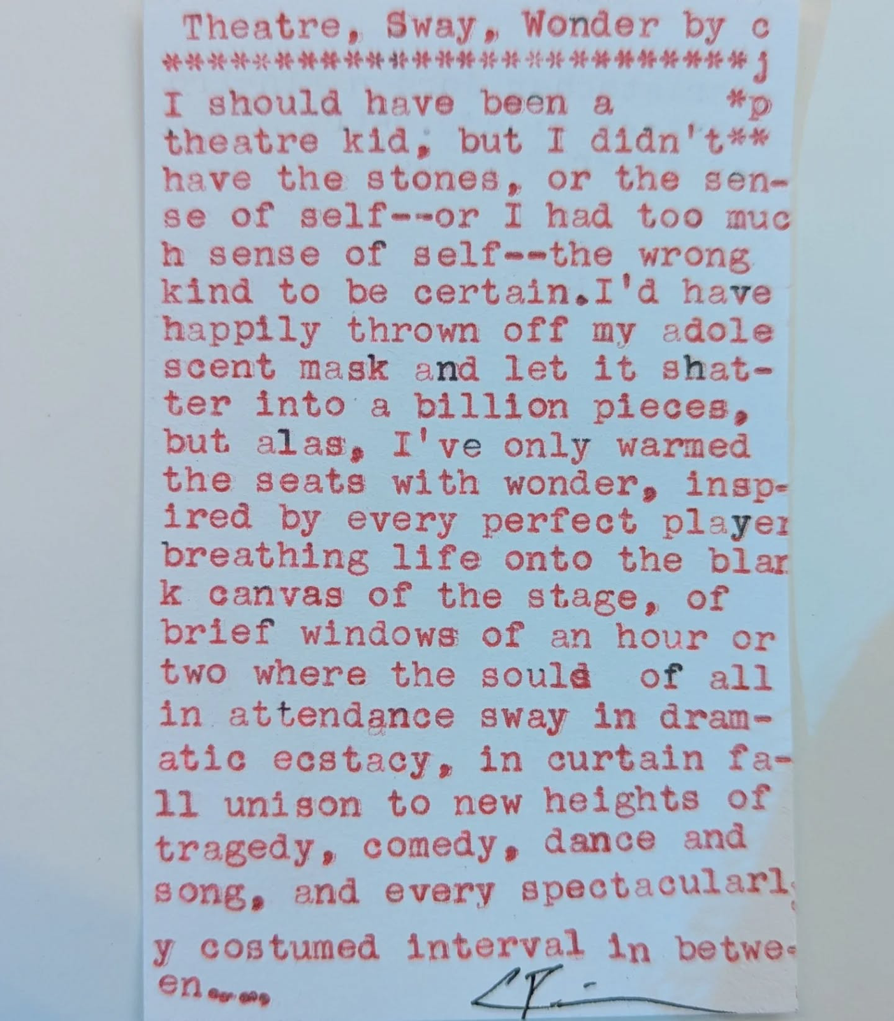 Additional archive image for Theatre, Sway, Wonder by Chris the Poet