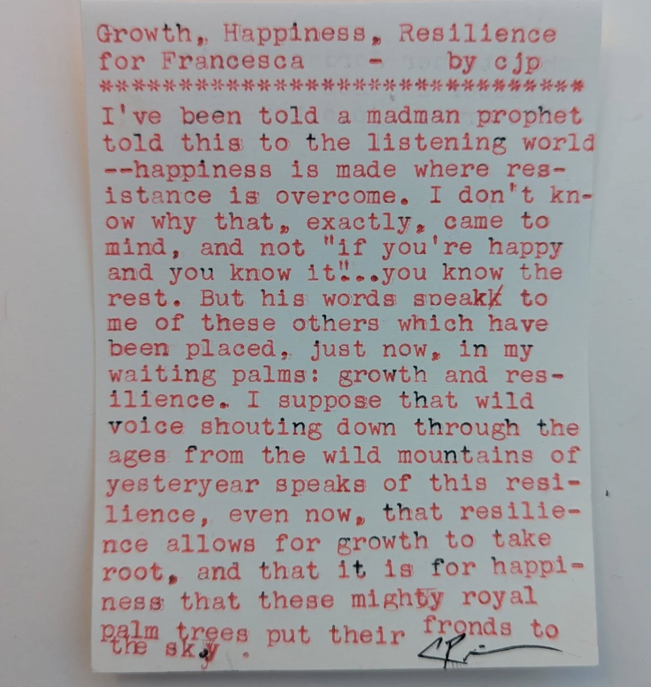 Additional archive image for Growth, Happiness, Resilience For Princess by Chris the Poet