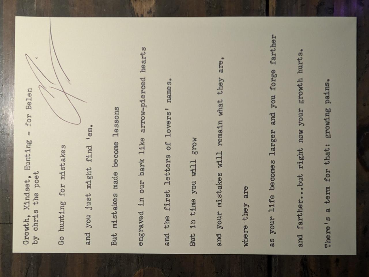 Original typewritten poem When We Met, What We Became by Chris the Poet