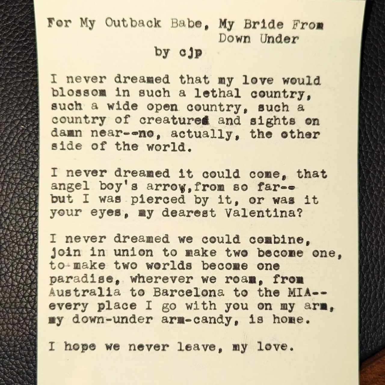Additional archive image for For My Outback Babe, My Pride Grows Down Under by Chris the Poet