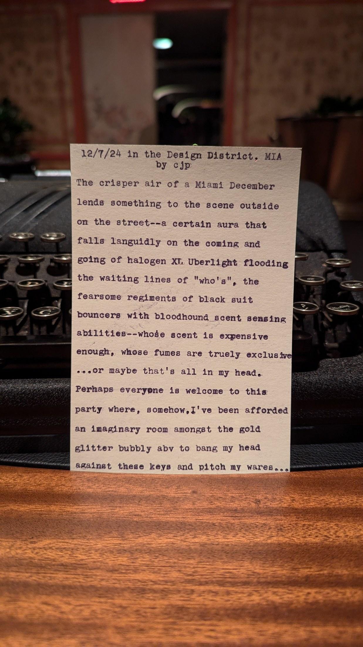 Additional archive image for 12/7/24 In the Design District, MIA by Chris the Poet