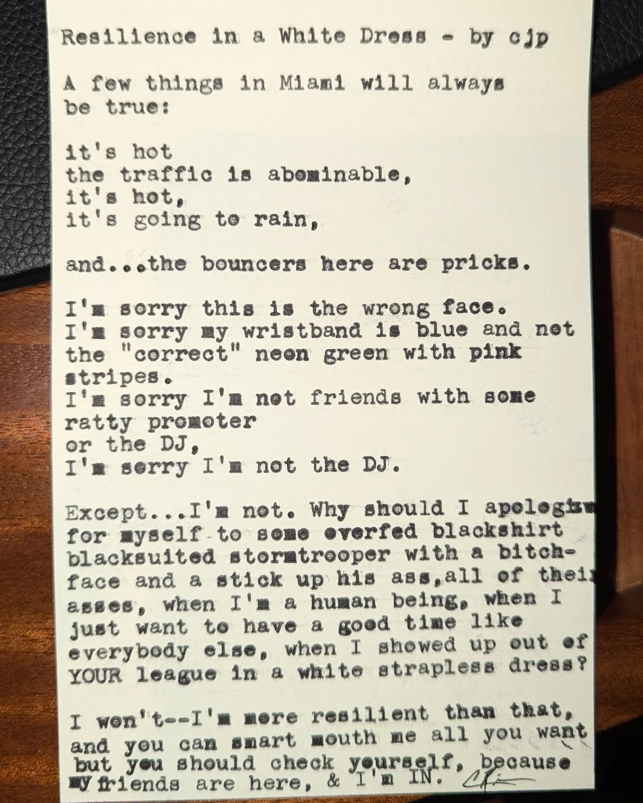 Additional archive image for Resilience in a White Dress by Chris the Poet