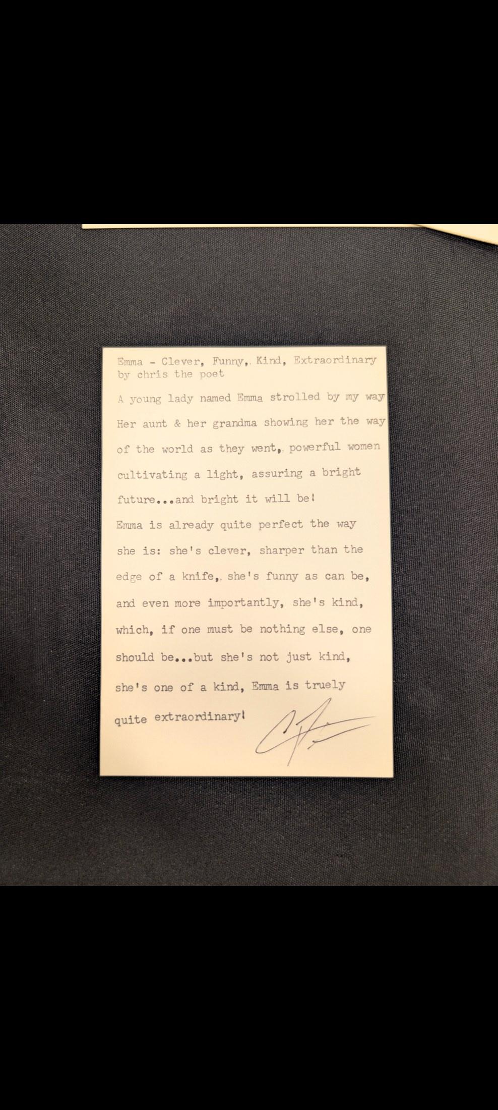 Additional archive image for Emma - Clever, Funny, Kind, Extraordinary by Chris the Poet
