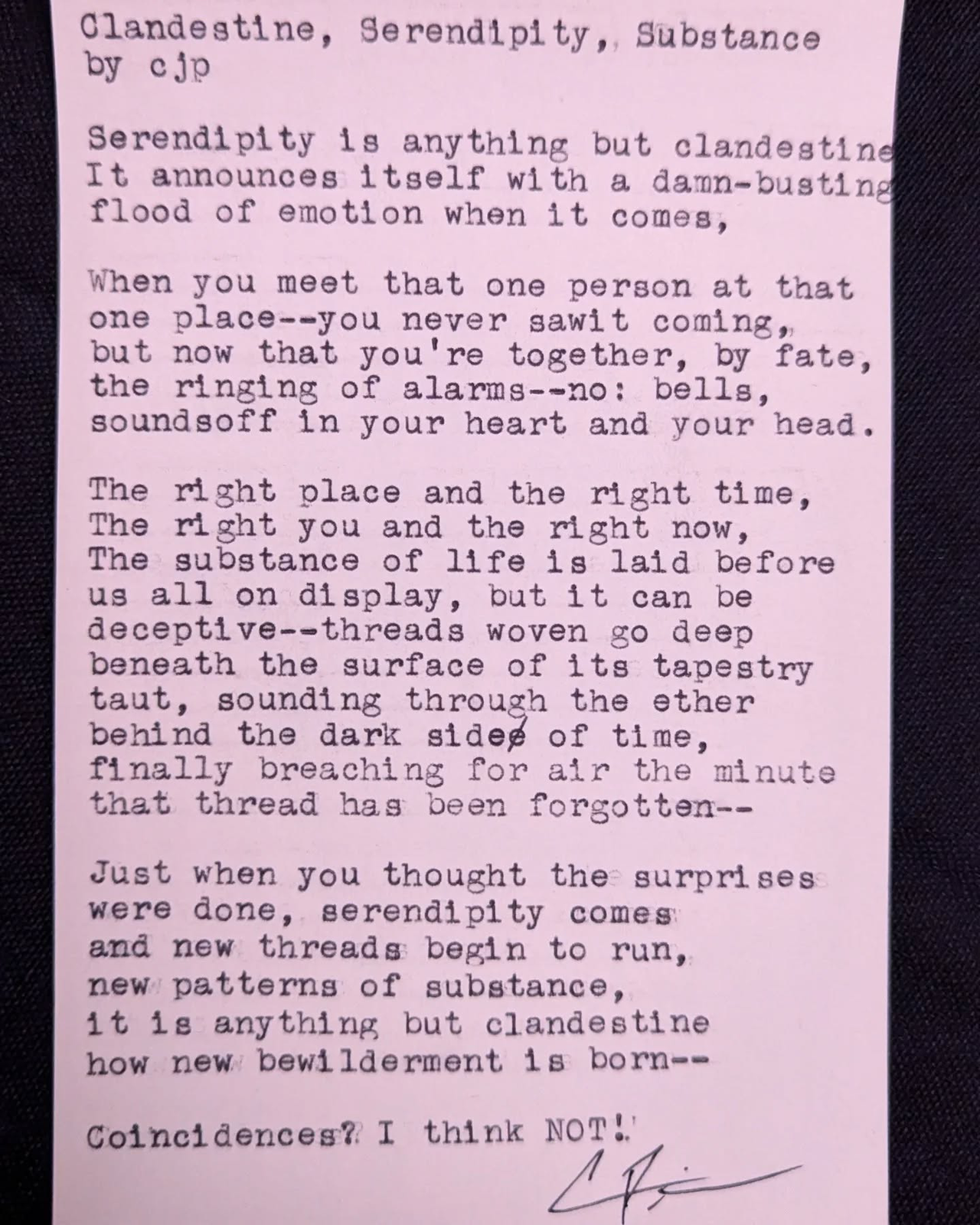 Additional archive image for Clandestine, Serendipity, Substance by Chris the Poet