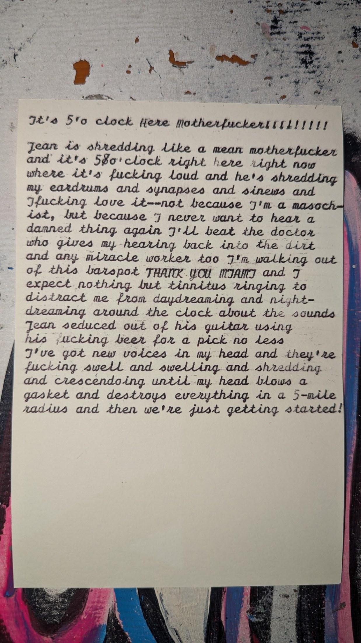 Original typewritten poem He's So Close, the Motherfucker!!!!!!!!! by Chris the Poet