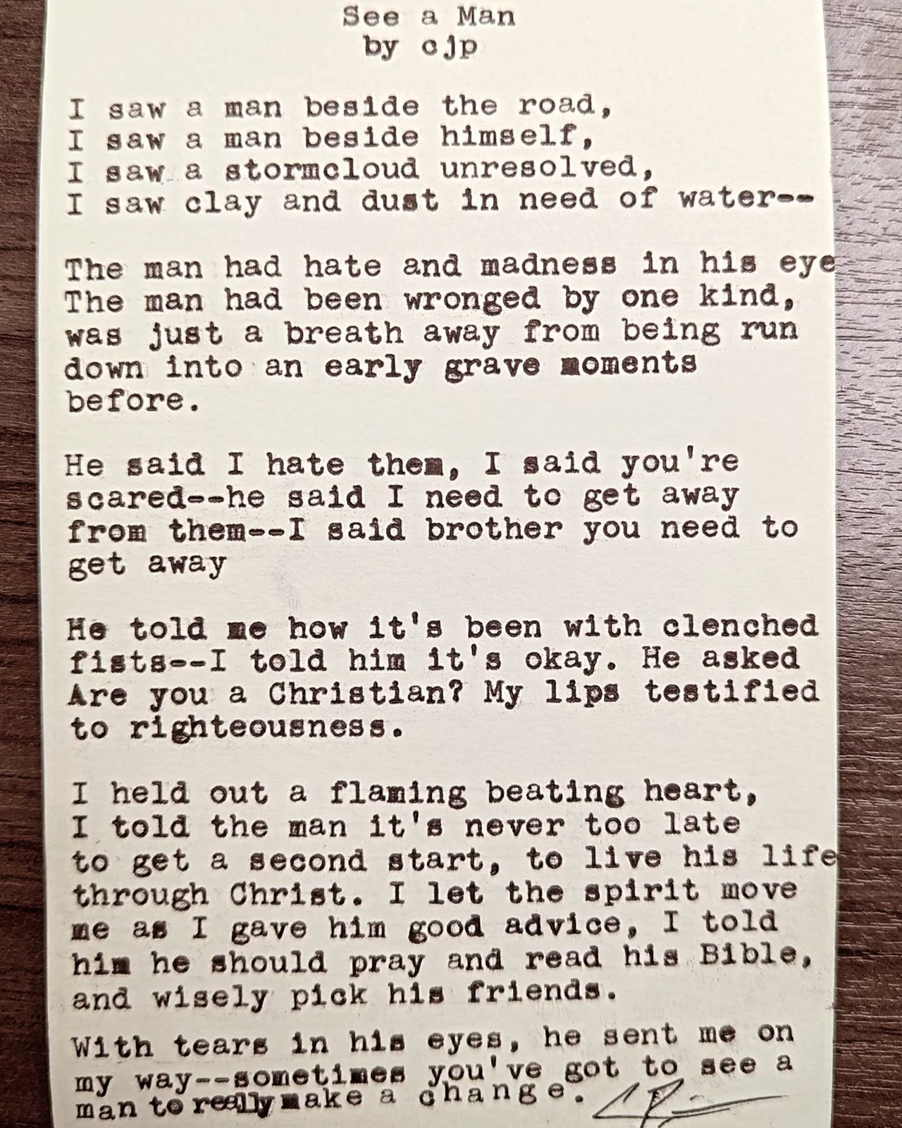 Additional archive image for See a Man by Chris the Poet