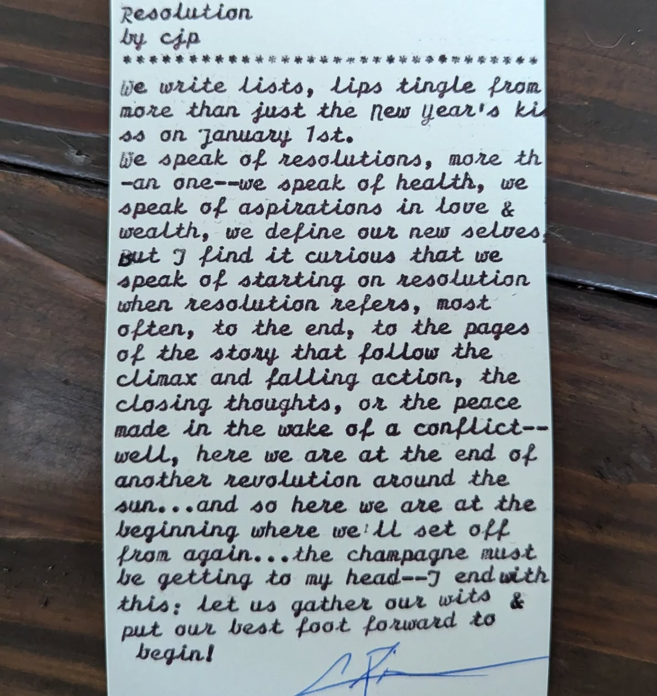 Additional archive image for Resolution by Chris the Poet