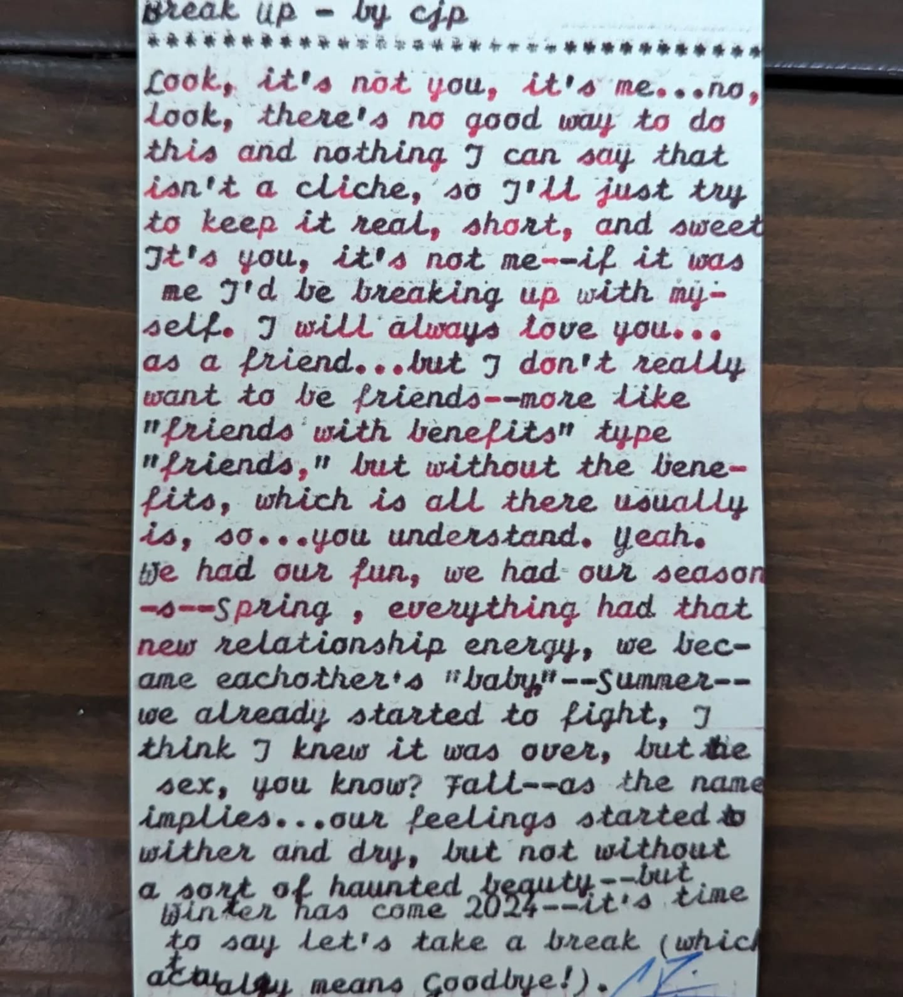 Additional archive image for Break Up by Chris the Poet