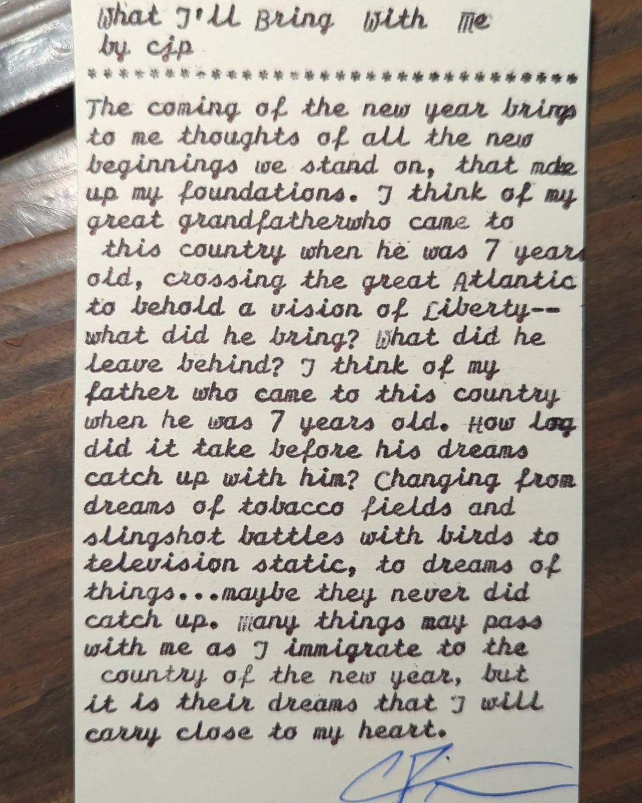 Additional archive image for What I'll Bring With Me by Chris the Poet