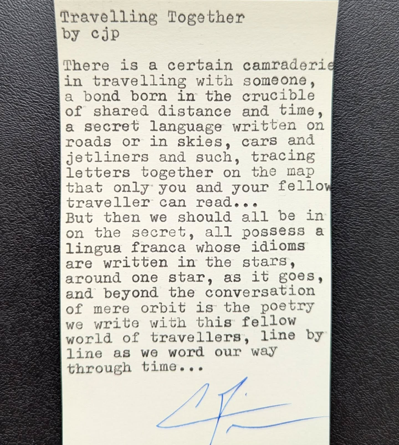 Additional archive image for Travelling Together by Chris the Poet