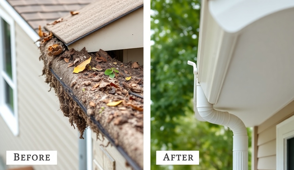 Gutter Cleaning cleaning result