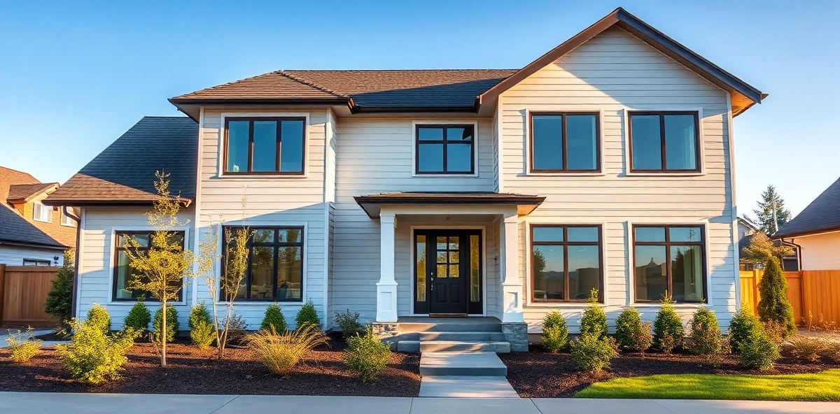 Clean house exterior with professional windows