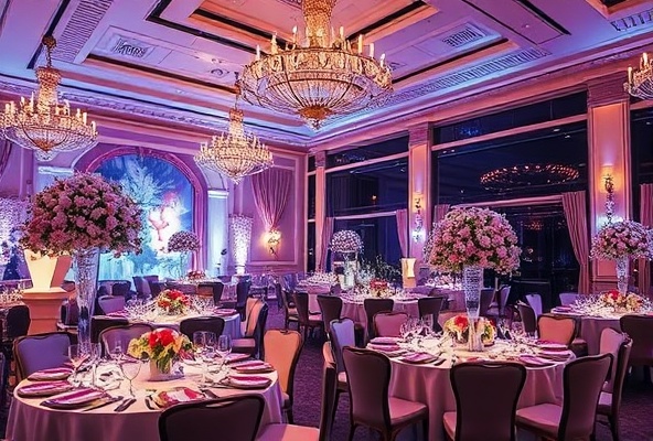 Winter gala with luxurious decor