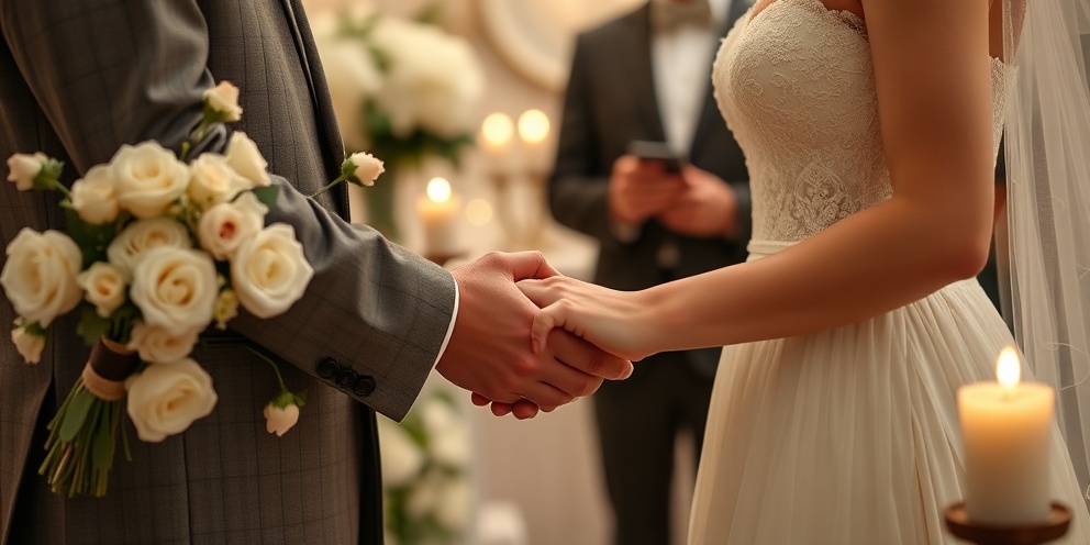 Intimate wedding ceremony with soft candlelight and refined details