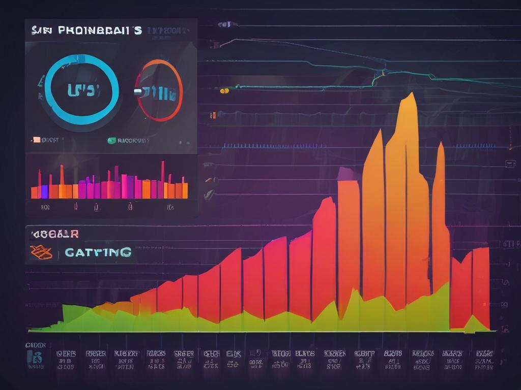 a detailed graph displayed on a computer screen, showcasing growth