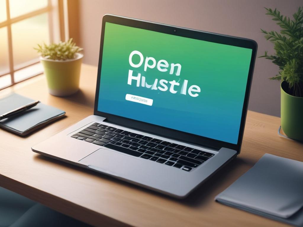 a close up of an open laptop on a minimalistic
