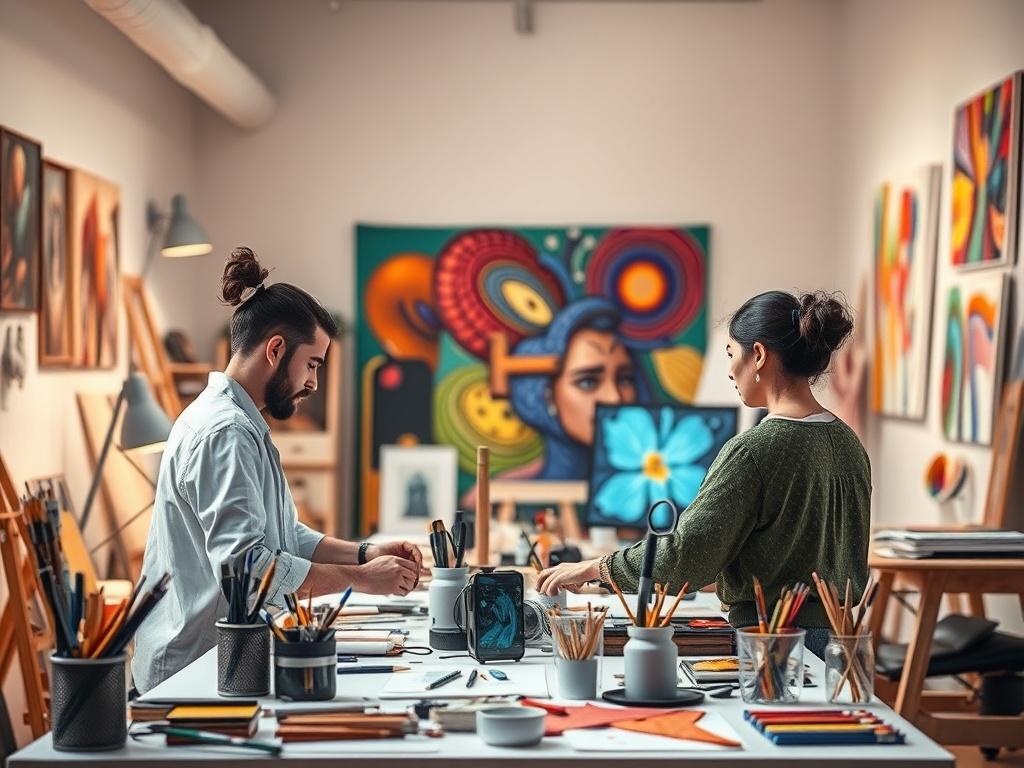 A realistic high resolution capturing a collaborative workshop at an