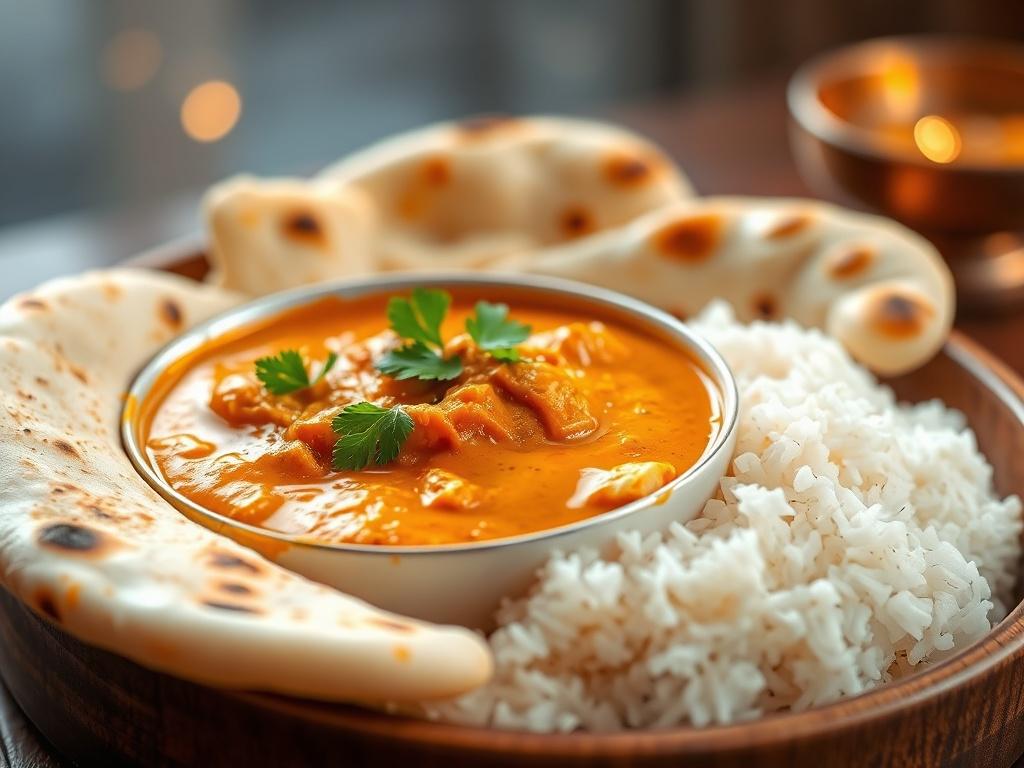 A bowl of Butter Chicken with a smooth, creamy texture