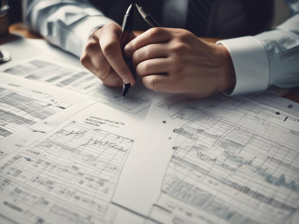 A close up of a financial analyst reviewing investment portfolios