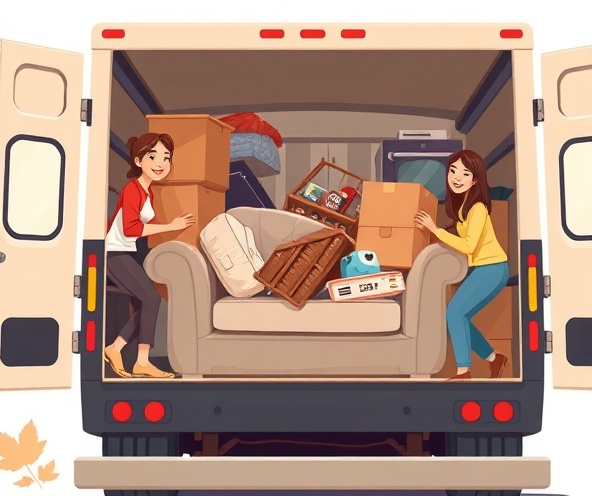 Team loading junk into a truck