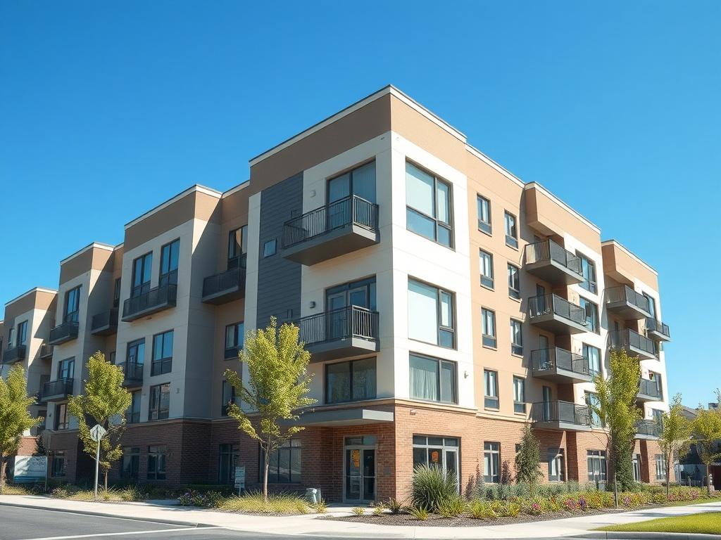 A realistic, high resolution image of a modern low income