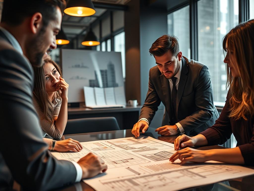 An engaging close up of a real estate development team