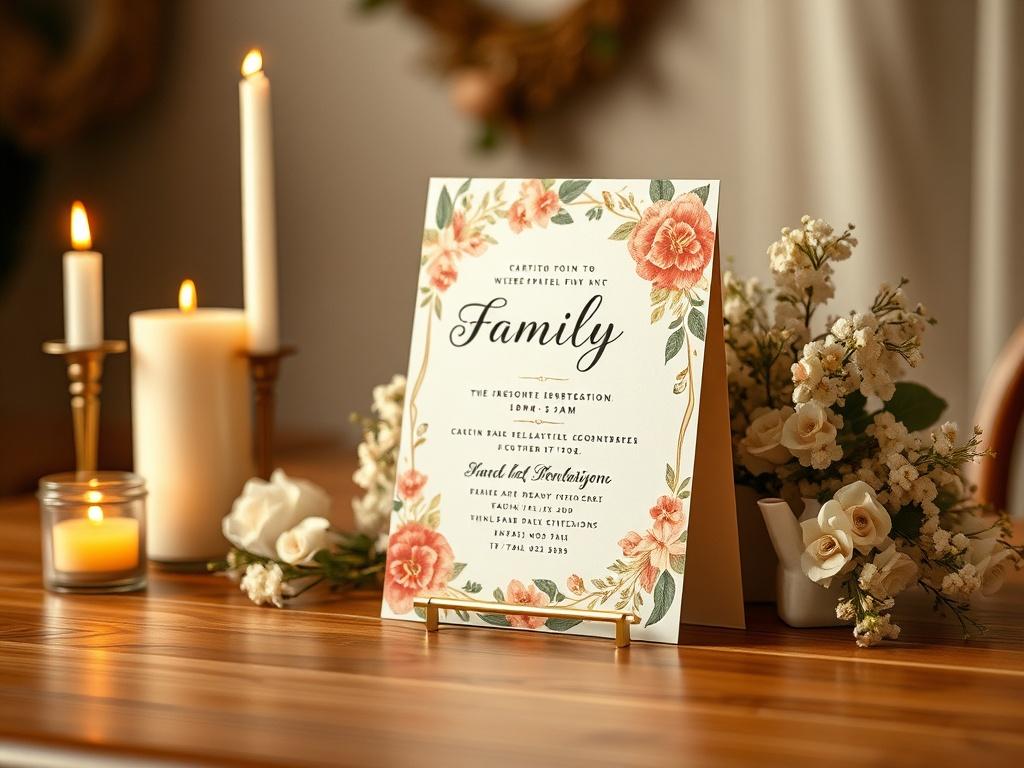 A high resolution of a beautifully designed family event invitation,