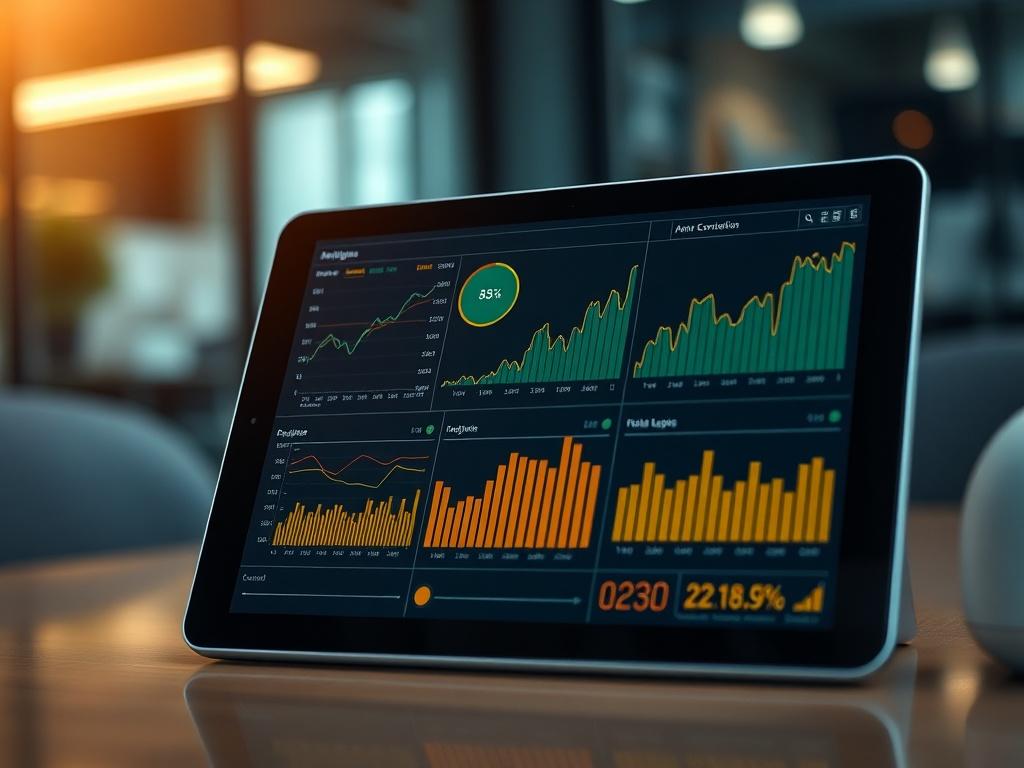 A high resolution close up shot of analytical charts and