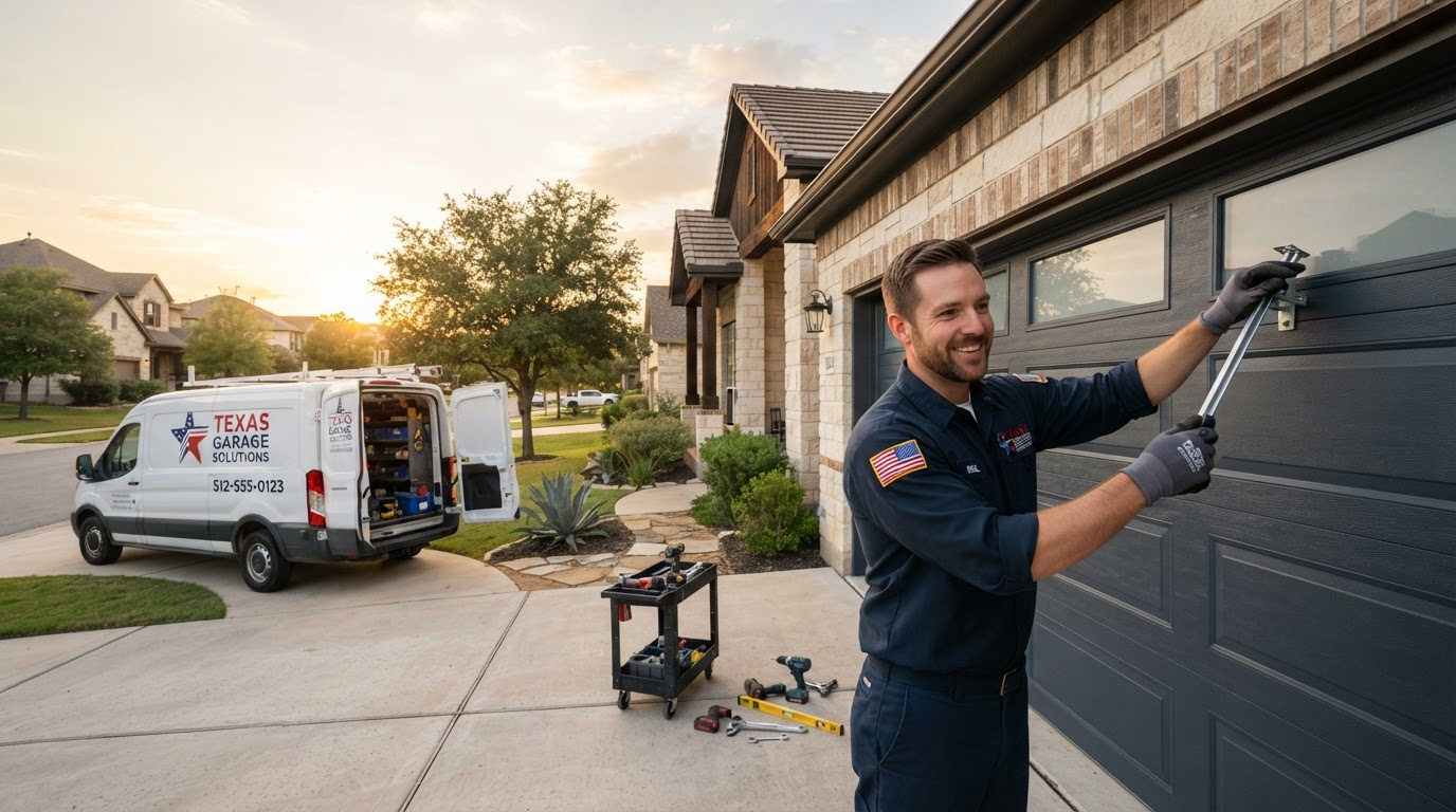 Groves Garage Doors technician installing a modern garage door