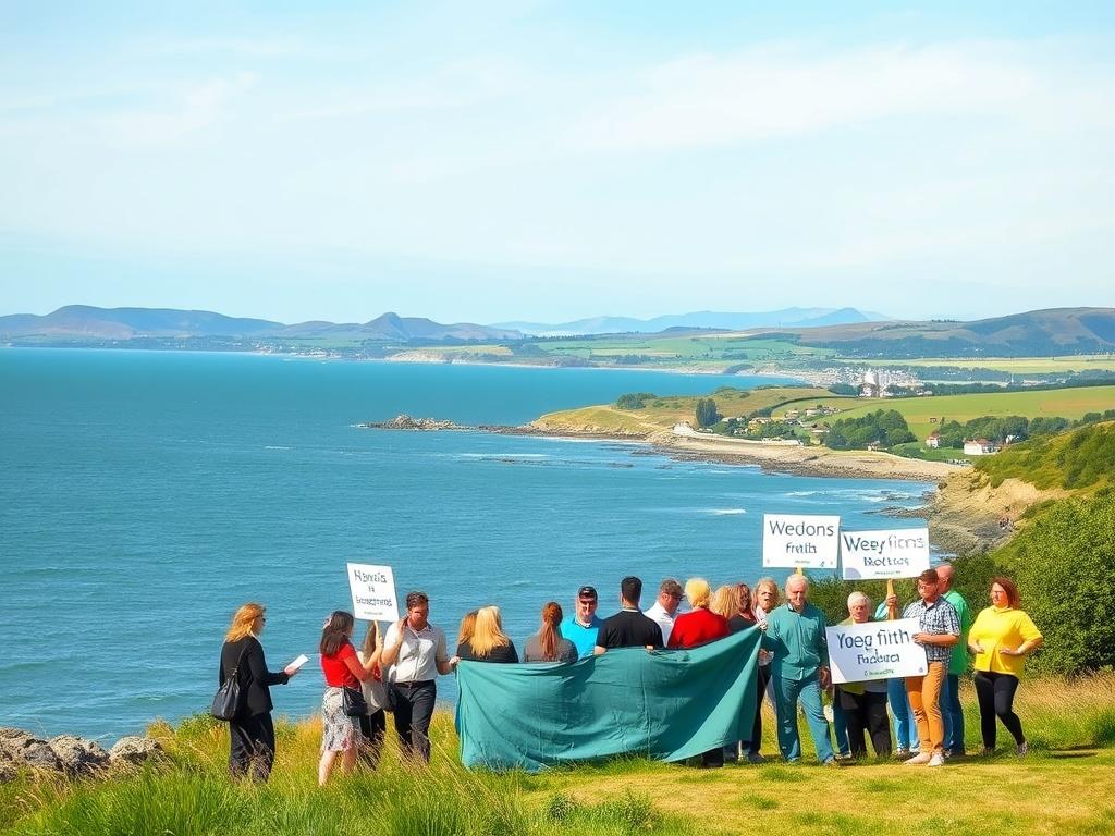 A serene view of the Moray Firth coastline, with lush