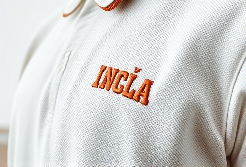 Custom embroidered polos with intricate logo details