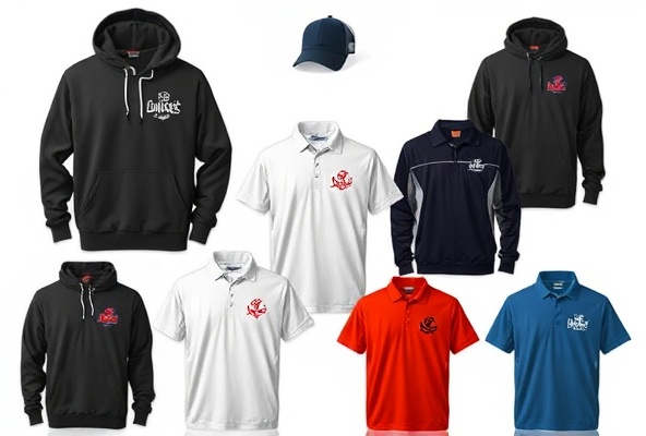 Custom embroidered and screenprinted apparel collection