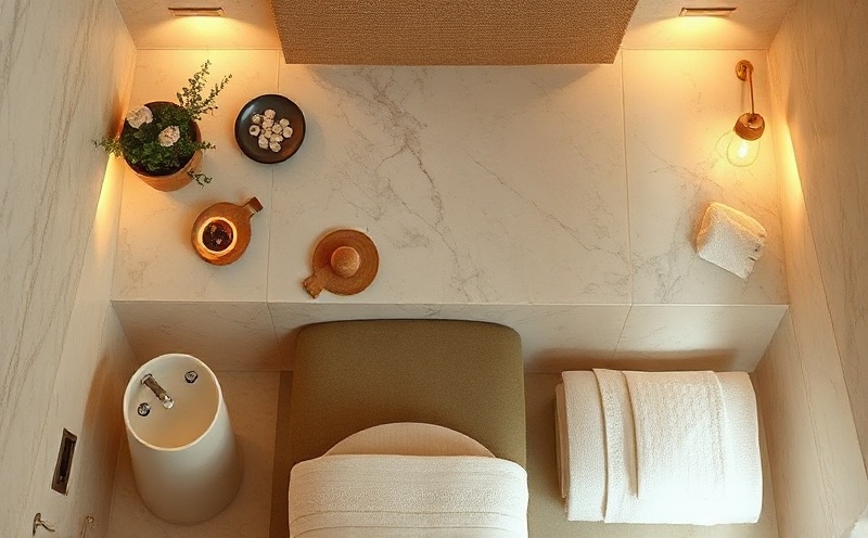 Overhead view of luxury spa treatment area with natural textures