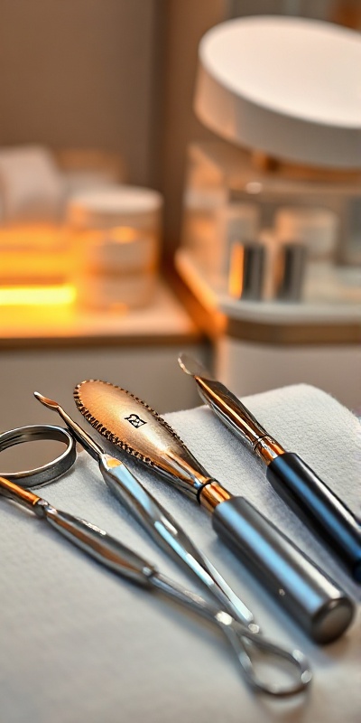 Professional aesthetic treatment tools and equipment detail
