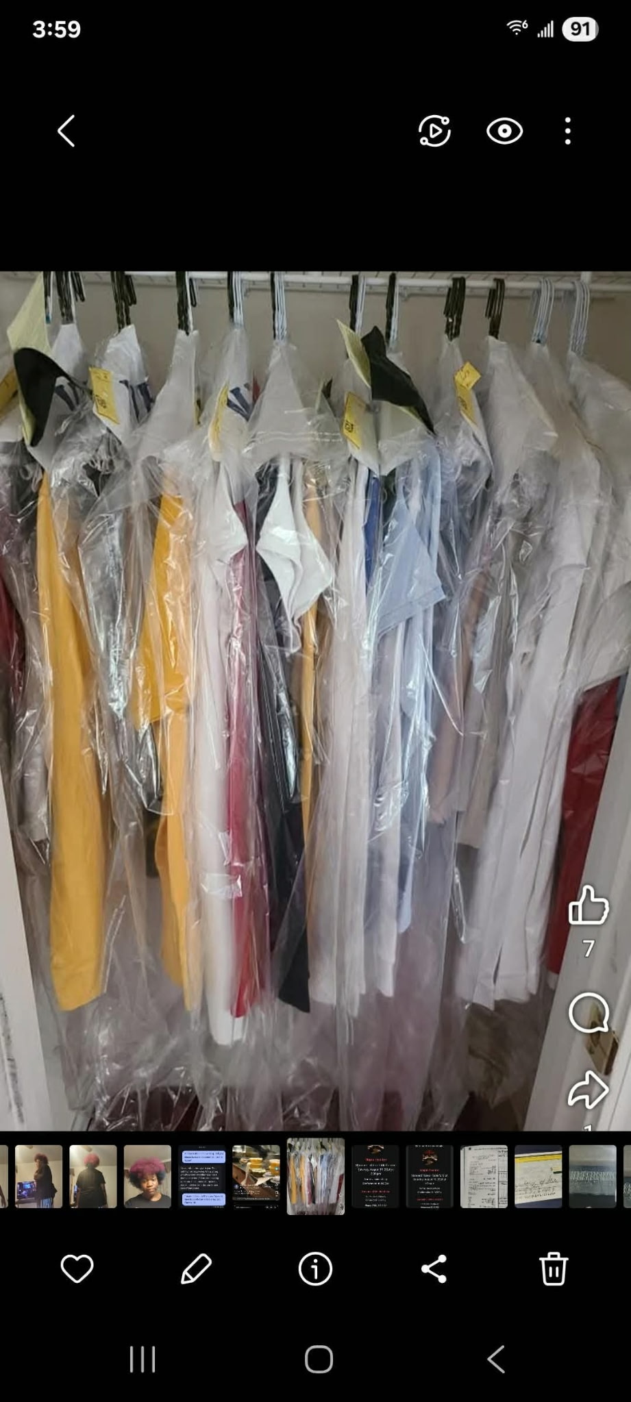School uniforms hanging on racks, ready for community distribution