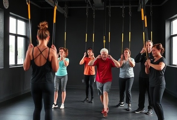 Small group TRX training class