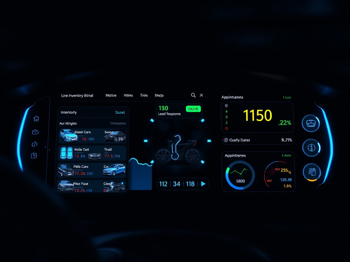 Maxxrev AI dashboard showing live inventory posts, lead responses, and appointment bookings